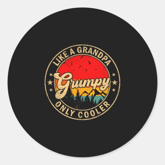 Mpy Like A Grandpa Only Cooler Retro For Papa Gran Ronde Sticker (Voorkant)