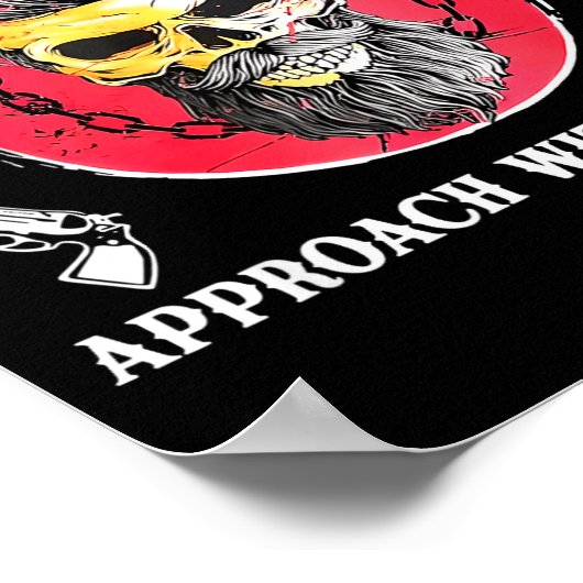 Mpy Old Approach With Caution Beard Skull Barber  Poster (Hoek)