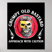 Mpy Old Approach With Caution Beard Skull Barber Poster (Voorkant)