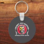 Mpy Old Approach With Caution Beard Skull Barber  Sleutelhanger (Voorkant)