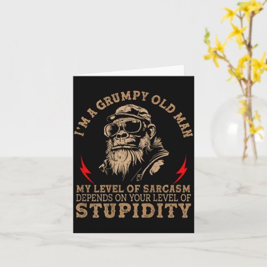 Mpy Oude Man - Mijn Niveau Van Sarcasme Grappige A Kaart (Gele Bloem)
