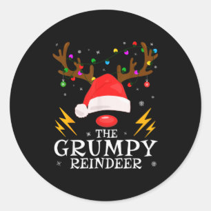 Mpy Rendier Familie Bijpassende Kerstfeest Grappig Ronde Sticker