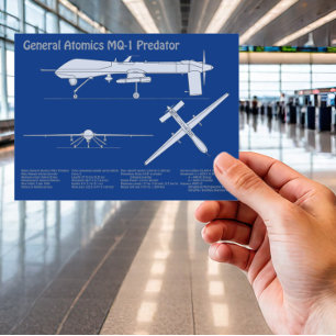 MQ-1 Predator UAV- Vliegtuigblauwdruk ABD Briefkaart