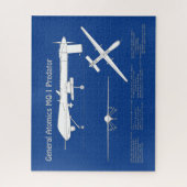 MQ-1 Predator UAV- Vliegtuigblauwdruk ABD Legpuzzel (Verticaal)