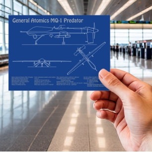 MQ-1 Predator UAV- Vliegtuigblauwdruk AD Briefkaart