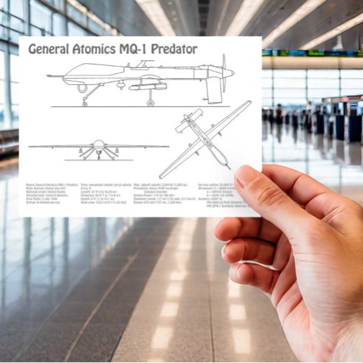 MQ-1 Predator UAV- Vliegtuigblauwdruk BD Briefkaart