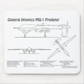 MQ-1 Predator UAV- Vliegtuigblauwdruk BD Muismat (Voorkant)