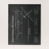 MQ-1 Predator UAV- Vliegtuigblauwdruk PD Legpuzzel (Verticaal)
