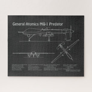 MQ-1 Predator UAV- Vliegtuigblauwdruk PD Legpuzzel