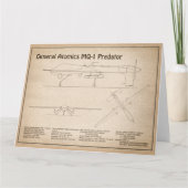 MQ-1 Predator UAV- Vliegtuigblauwdruk SD Bedankkaart (Voorkant)