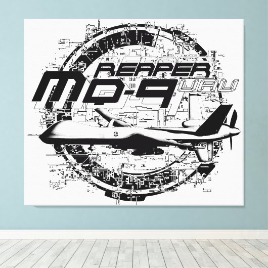 MQ-9 Reaper Canvas Afdruk (Insitu (Houten vloer))