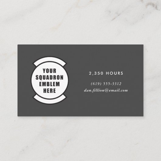 MQ-9 Reaper Pilot met Squadron Patch Visitekaartje (Achterkant)