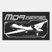 MQ-9 Reaper Rechthoekige Sticker (Voorkant)