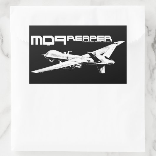 MQ-9 Reaper rechthoekschakelaars Rechthoekige Sticker (Tas)