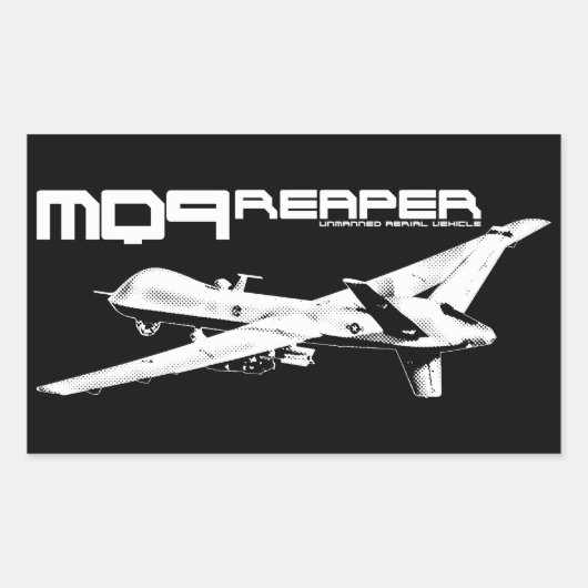 MQ-9 Reaper rechthoekschakelaars Rechthoekige Sticker (Voorkant)