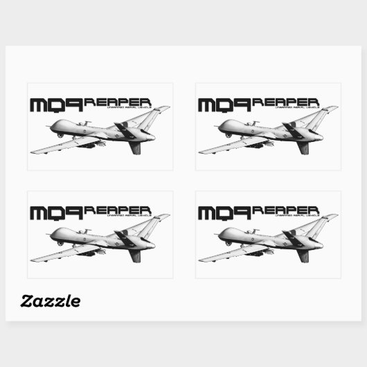 MQ-9 Reaper rechthoekschakelaars Rechthoekige Sticker (Vel)