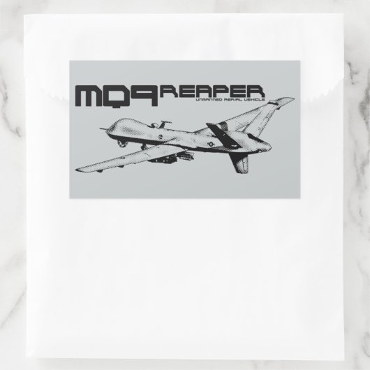 MQ-9 Reaper rechthoekschakelaars Rechthoekige Sticker (Tas)