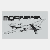 MQ-9 Reaper rechthoekschakelaars Rechthoekige Sticker (Voorkant)