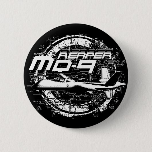 MQ-9 Reaper Ronde Button 5,7 Cm (Voorkant)
