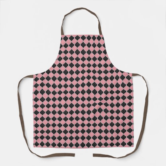 MQF-reeksen - Stusty roze-zwart-wit- Schort (Voorkant)