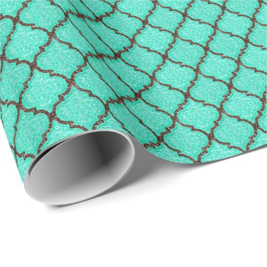 MQF Sequins-Mint-Chocolate-GIFT WRAP Cadeaupapier (Rol Hoek)
