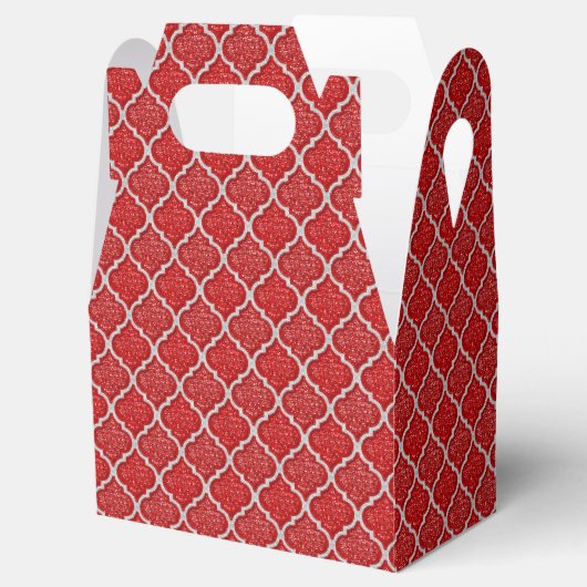 MQF-Sequins-Red-White-Gable Favor Box Bedankdoosjes (Geopend)
