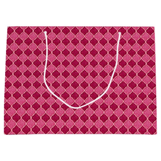 MQF Sequins-roze-Magenta-GIFT BAG L Large Cadeautasje (Voorkant)