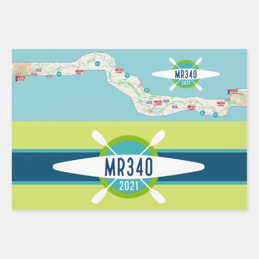 MR340 kaart met checkpoints 2021 paddlestops 3 Inpakpapier Vel (Voorkant)