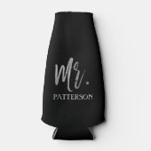 Mr Achternaam Zilveren Folie Fles Koeler (Voorkant)