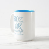 Mr Altijd Juist Fun 60th Wedding Jubileum Tweekleurige Koffiemok (Voorkant links)