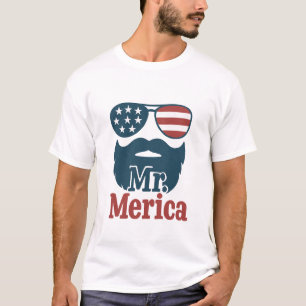 Mr. 'America Patriotic Beard & Shades voor hem T-shirt