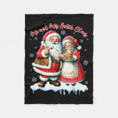 Mr & Mrs Santa Claus Christmas Matching Couple Fleece Deken (Voorkant)