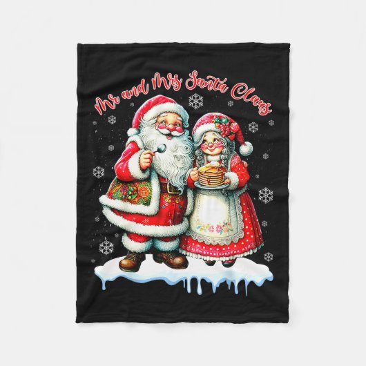 Mr & Mrs Santa Claus Christmas Matching Couple Fleece Deken (Voorkant)