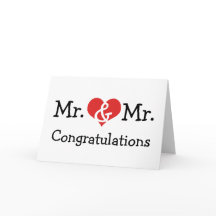 Mr and Mr Love Heart Wedding Congratulations
