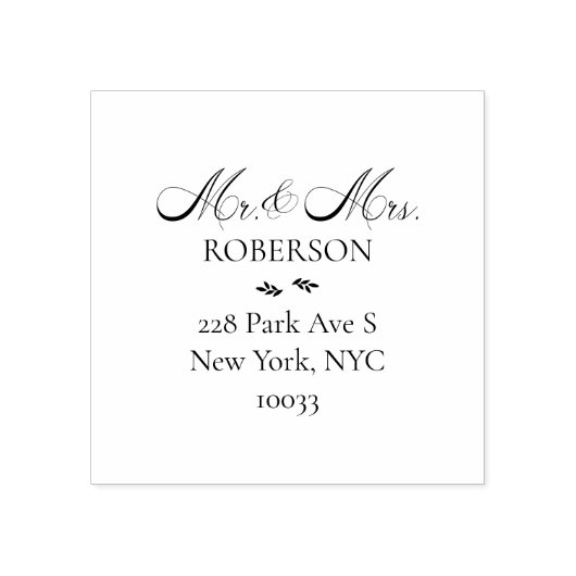 Mr. and Mr. Script Eenvoudige bruiloft Pet Terugke Rubberstempel (Afrduk)