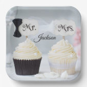 Mr. and Mrs. Bridal Shower Paper Plates Papieren Bordje (Voorkant)
