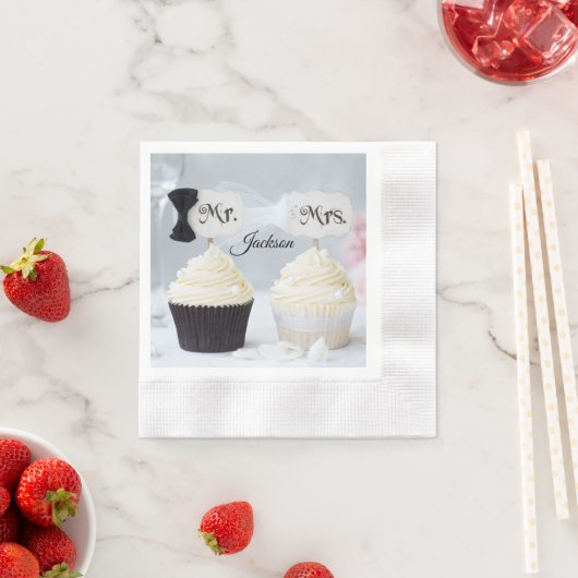 Mr. and Mrs. Bride and Groom Bridal Shower Napkins Servet (Insitu)