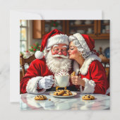 Mr and Mrs Claus Cookies, Hot Chocolate Christmas Feestdagenkaart (Voorkant)