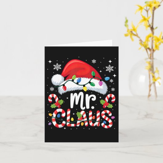 Mr And Mrs Claus Couples Matching Christmas Kaart (Gele Bloem)