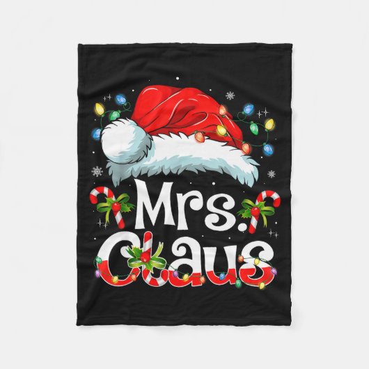 Mr And Mrs Claus Couples Matching Christmas Pajama Fleece Deken (Voorkant)