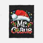 Mr And Mrs Claus Couples Matching Christmas Pajama Fleece Deken (Voorkant)