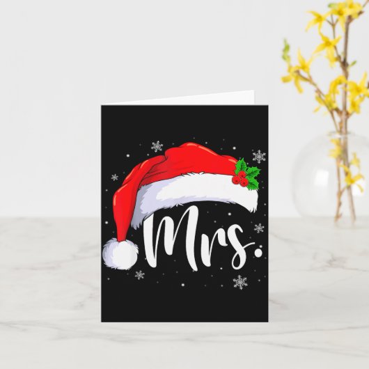 Mr And Mrs Claus Couples Matching Christmas Pajama Kaart (Gele Bloem)