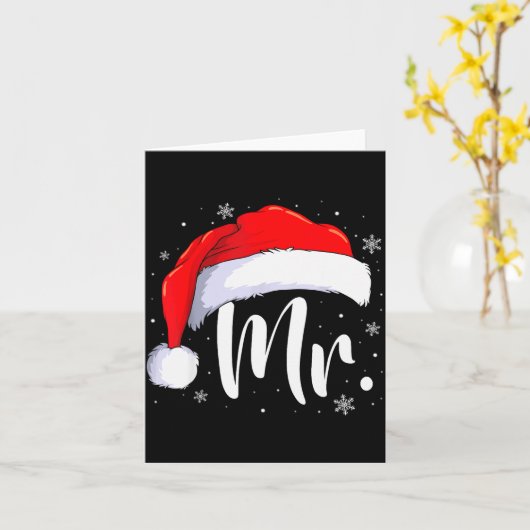 Mr And Mrs Claus Couples Matching Christmas Pajama Kaart (Gele Bloem)