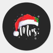 Mr And Mrs Claus Couples Matching Christmas Pajama Ronde Sticker (Voorkant)