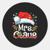 Mr And Mrs Claus Couples Matching Christmas Pajama Ronde Sticker (Voorkant)