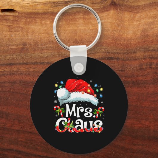 Mr And Mrs Claus Couples Matching Christmas Pajama Sleutelhanger (Voorkant)