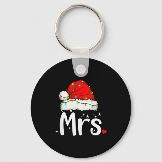 Mr And Mrs Claus Couples Matching Christmas Pajama Sleutelhanger (Voorkant)