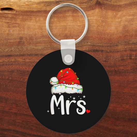 Mr And Mrs Claus Couples Matching Christmas Pajama Sleutelhanger (Voorkant)