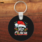 Mr And Mrs Claus Couples Matching Christmas Pajama Sleutelhanger (Voorkant)