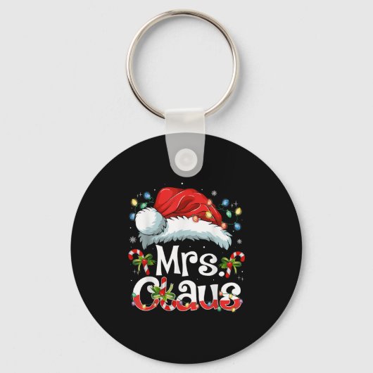 Mr And Mrs Claus Couples Matching Christmas Pajama Sleutelhanger (Voorkant)
